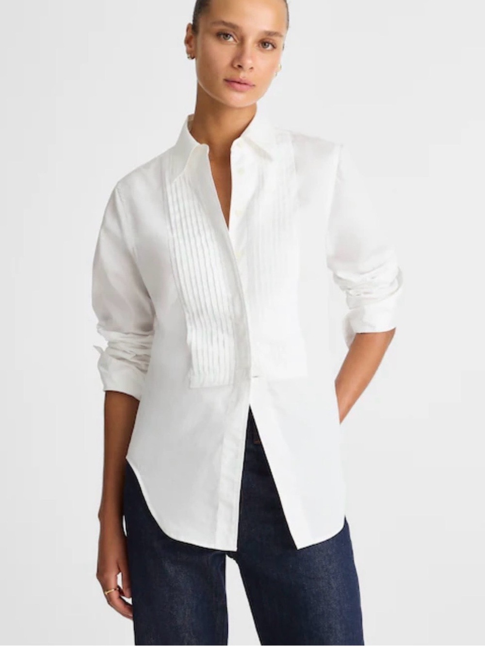 Madewell White Cutaway Tuxedo Poplin Shirt M